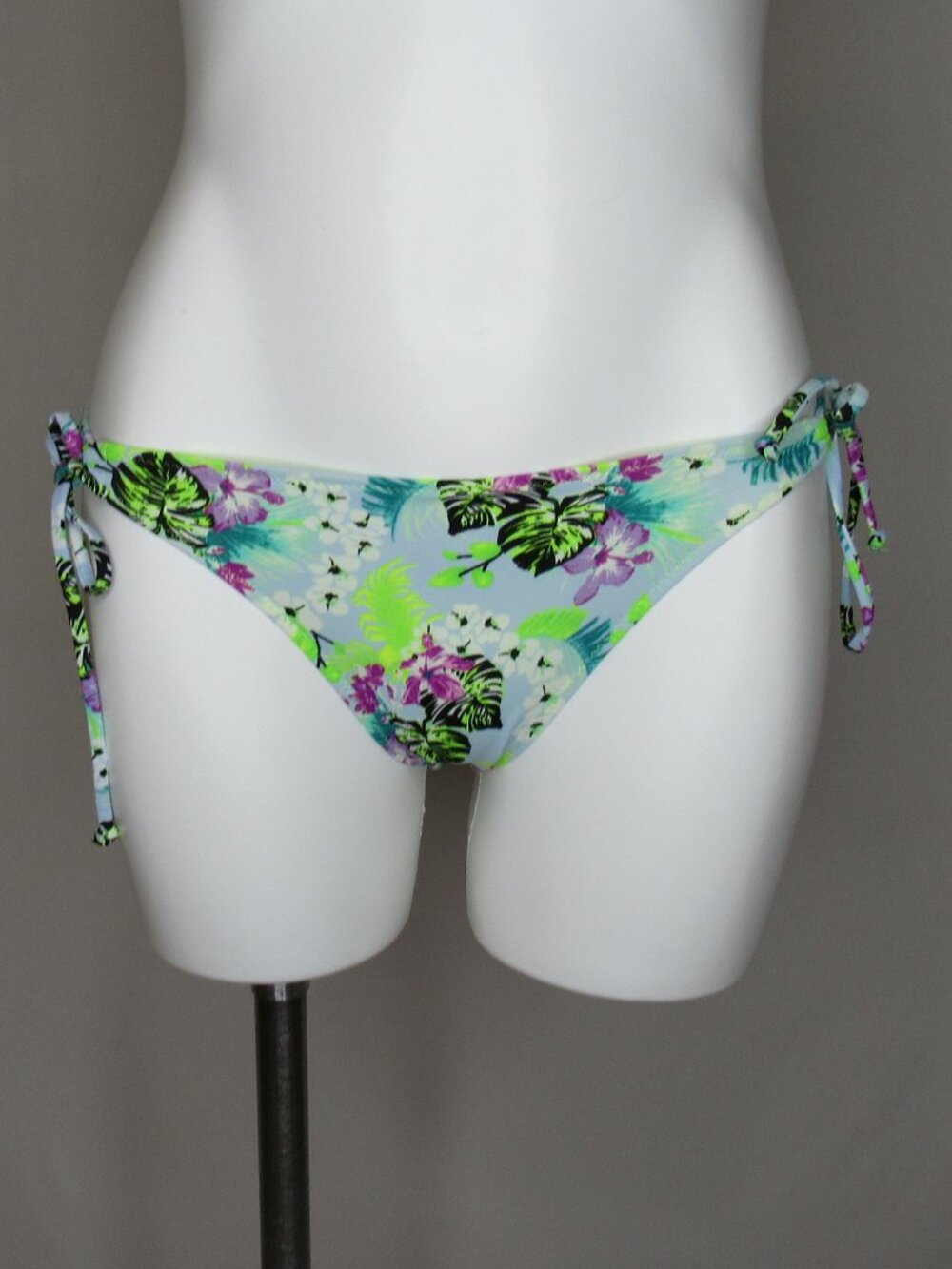 Victoria's Secret Blue Tropical Floral Tie Side Bikini Bottom Women's S Small